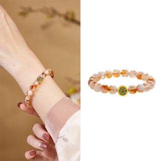 Buddha Gift 999 Sterling Silver Citrine Om Mani Padme Hum Protection Bracelet