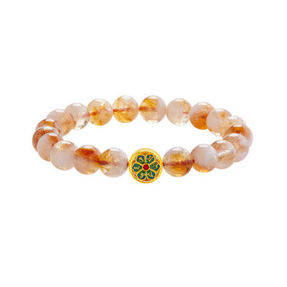 Buddha Gift 999 Sterling Silver Citrine Om Mani Padme Hum Protection Bracelet