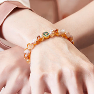 Buddha Gift 999 Sterling Silver Citrine Om Mani Padme Hum Protection Bracelet