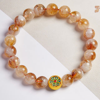 Buddha Gift 999 Sterling Silver Citrine Om Mani Padme Hum Protection Bracelet