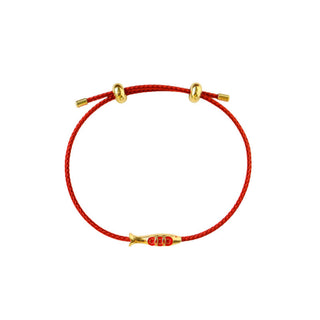 Buddha Gift Brass Koi Fish Red String Wealth Bracelet