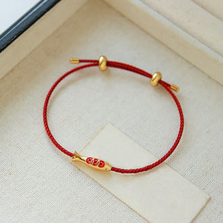 Buddha Gift Brass Koi Fish Red String Wealth Bracelet