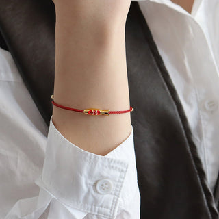 Buddha Gift Brass Koi Fish Red String Wealth Bracelet