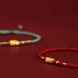 Buddha Gift 999 Gold Luck Protection Koi Fish Handmade Braided String Bracelet