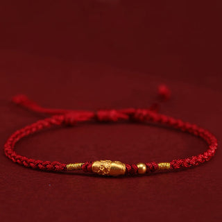 Buddha Gift 999 Gold Luck Protection Koi Fish Handmade Braided String Bracelet