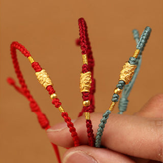 Buddha Gift 999 Gold Luck Protection Koi Fish Handmade Braided String Bracelet