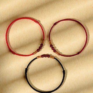Buddha Gift Cinnabar Beads Peach Wood Blessing String Bracelet