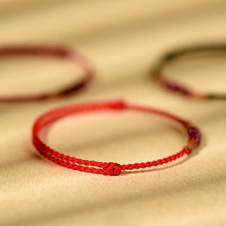 Buddha Gift Cinnabar Beads Peach Wood Blessing String Bracelet