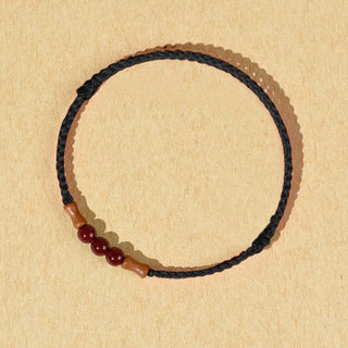 Buddha Gift Cinnabar Beads Peach Wood Blessing String Bracelet