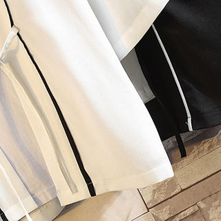 Buddha Gift Embroidery Dragon Phoenix Auspicious Cloud Waves Leaves Cranes Open Front Jacket Men's Kimono