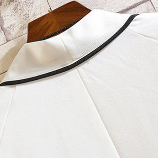 Buddha Gift Embroidery Dragon Phoenix Auspicious Cloud Waves Leaves Cranes Open Front Jacket Men's Kimono