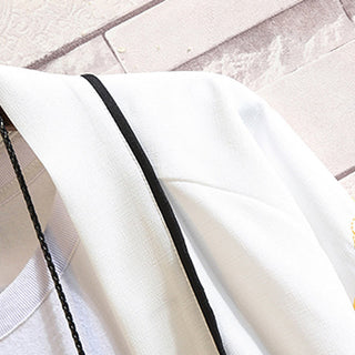 Buddha Gift Embroidery Dragon Phoenix Auspicious Cloud Waves Leaves Cranes Open Front Jacket Men's Kimono