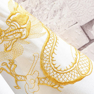 Buddha Gift Embroidery Dragon Phoenix Auspicious Cloud Waves Leaves Cranes Open Front Jacket Men's Kimono