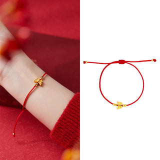 Buddha Gift 999 Sterling Silver Butterfly Red String Strength Bracelet
