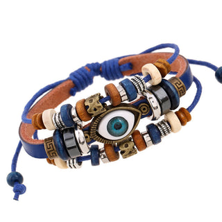 Buddha Gift Tibetan Evil Eye Leather Adjustable Protection Bracelet
