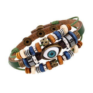 Buddha Gift Tibetan Evil Eye Leather Adjustable Protection Bracelet