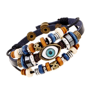 Buddha Gift Tibetan Evil Eye Leather Adjustable Protection Bracelet