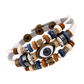 Buddha Gift Tibetan Evil Eye Leather Adjustable Protection Bracelet