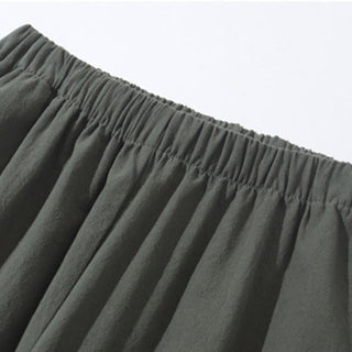 Buddha Gift 2Pcs Tang Suit Frog-Button Design Shirt Pants With Pockets Men's Cotton Linen Meditation Cloth Set