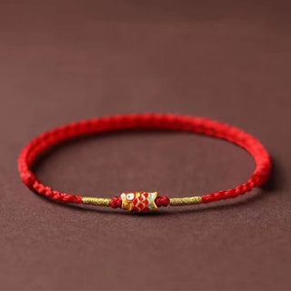 Buddha Gift Koi Fish Handmade Braided Red String Bracelet