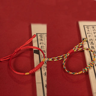 Buddha Gift Handmade Braided Red String Happy Knot Flat Knot Colorful Rope Bracelet