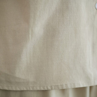 Buddha Gift 2Pcs Casual Solid Color Button Design Half Sleeve Shirt Wide Leg Pants With Pockets Cotton Zen Clothing Women's Set