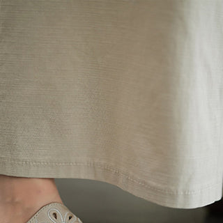 Buddha Gift 2Pcs Casual Solid Color Button Design Half Sleeve Shirt Wide Leg Pants With Pockets Cotton Zen Clothing Women's Set