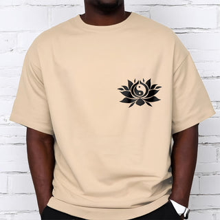 Buddha Gift Yin Yang Lotus Flower Design Tee T-shirt