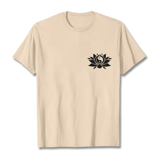 Buddha Gift Yin Yang Lotus Flower Design Tee T-shirt