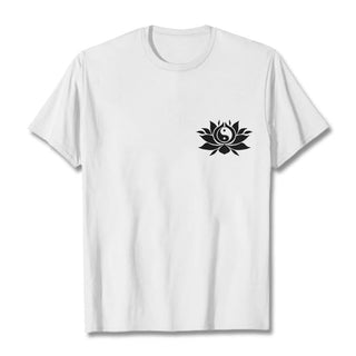 Buddha Gift Yin Yang Lotus Flower Design Tee T-shirt