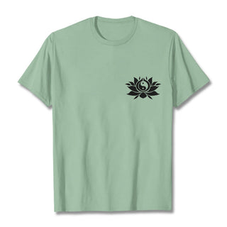Buddha Gift Yin Yang Lotus Flower Design Tee T-shirt
