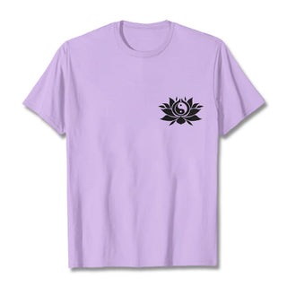 Buddha Gift Yin Yang Lotus Flower Design Tee T-shirt