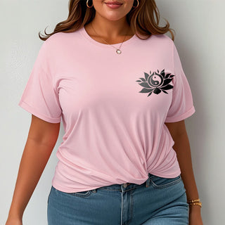 Buddha Gift Yin Yang Lotus Flower Design Tee T-shirt