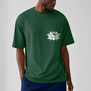 Buddha Gift Yin Yang Lotus Flower Design Tee T-shirt