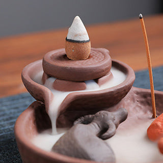 Buddha Gift Koi Fish Ox Purple Clay Ceramic Incense Stick Holder Healing Incense Burner Decoration