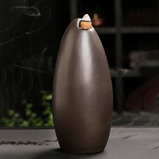 Buddha Gift Stairs Mountains Water Buddha Hand Ceramic Backflow Smoke Fountain Meditation Incense Burner Decoration