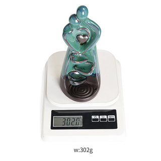 Buddha Gift Lovers Couple Embrace Love Ceramic Backflow Smoke Fountain Healing Incense Burner Decoration
