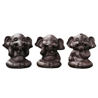 Buddha Gift Cute Elephant Purple Clay Backflow Smoke Fountain Peace Healing Incense Burner Decoration
