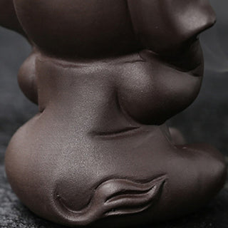 Buddha Gift Cute Elephant Purple Clay Backflow Smoke Fountain Peace Healing Incense Burner Decoration
