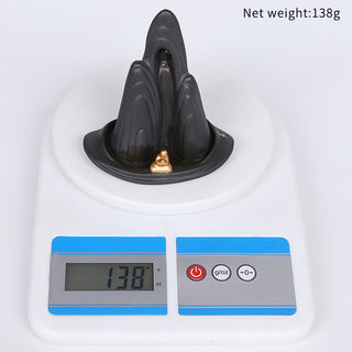 Buddha Gift Little Monk Mountains Flowing Water Purple Clay Ceramic Healing Backflow Incense Burner Decoration