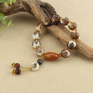 Buddha Gift Tibetan Mala White Bodhi Seed Peace Bracelet