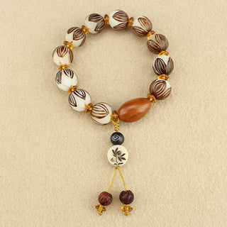 Buddha Gift Tibetan Mala White Bodhi Seed Peace Bracelet