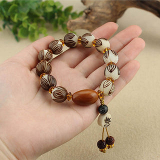 Buddha Gift Tibetan Mala White Bodhi Seed Peace Bracelet