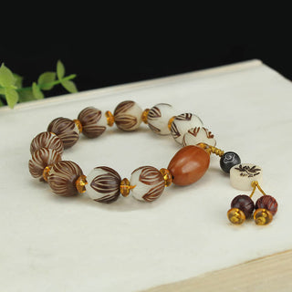 Buddha Gift Tibetan Mala White Bodhi Seed Peace Bracelet