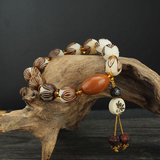 Buddha Gift Tibetan Mala White Bodhi Seed Peace Bracelet