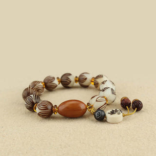 Buddha Gift Tibetan Mala White Bodhi Seed Peace Bracelet