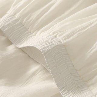 Buddha Gift 7-8 Length Elastic Waist Women's Wide Leg Cotton Linen Pants With Pockets