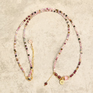 Buddha Gift 2.5 mm Irregular Beads Colored Tourmaline Coin Wisdom Bracelet