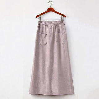 Buddha Gift 2Pcs Buttons Shirt Top Skirt With Pockets Meditation Cotton Clothing Women's Set