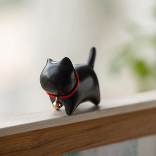 Buddha Gift Green Sandalwood Small Leaf Red Sandalwood Cute Cat Animals Soothing Peace Decoration